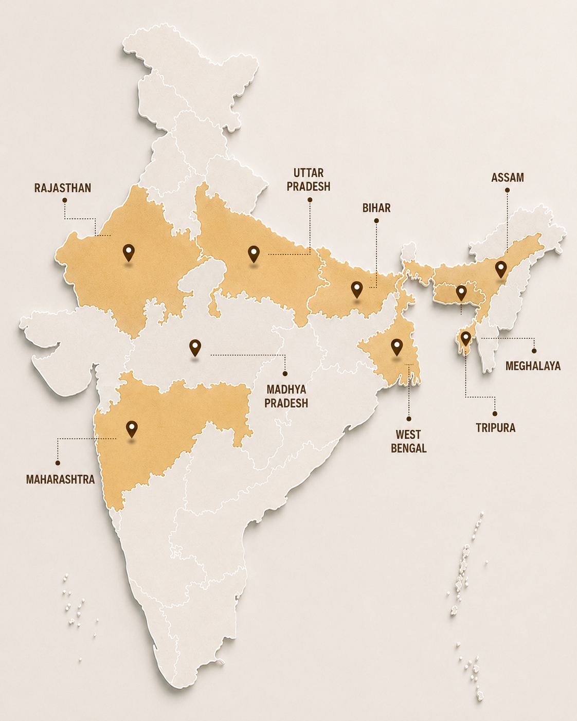 Bharat map showing OCM product presence